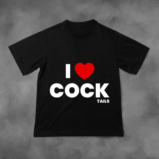 Biała koszulka z nadrukiem I Love COCKtails idealna na PREZENT - FUNNYWEAR