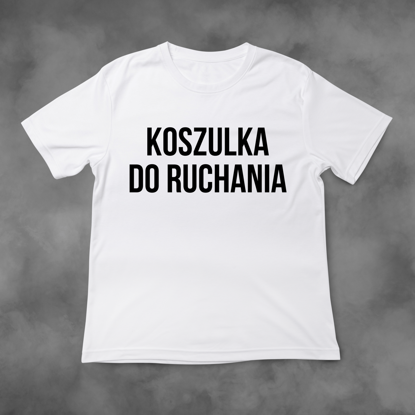 Biała koszulka z nadrukiem Koszulka Do Ruchania idealna na PREZENT - FUNNYWEAR