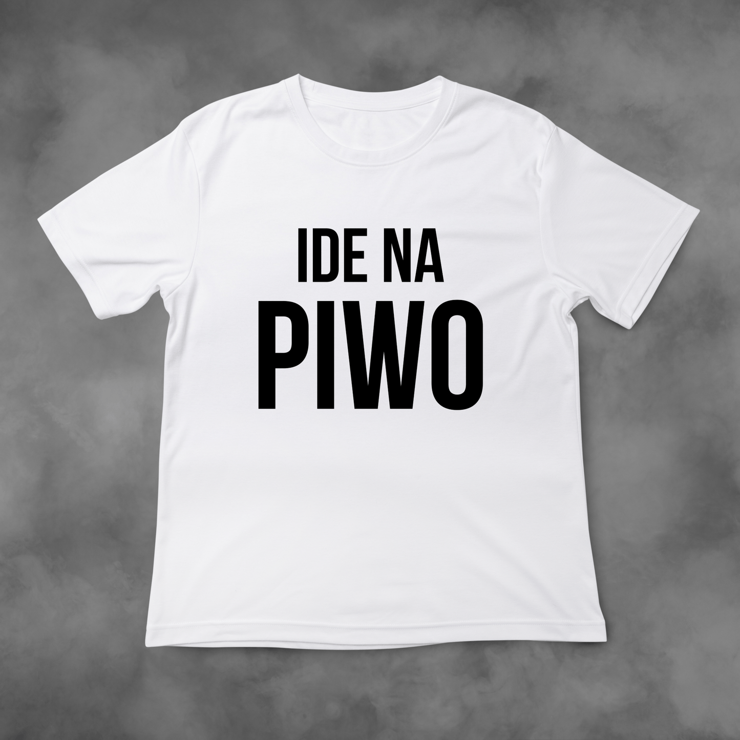 Biała koszulka z nadrukiem Koszulka Ide Na Piwo idealna na PREZENT - FUNNYWEAR