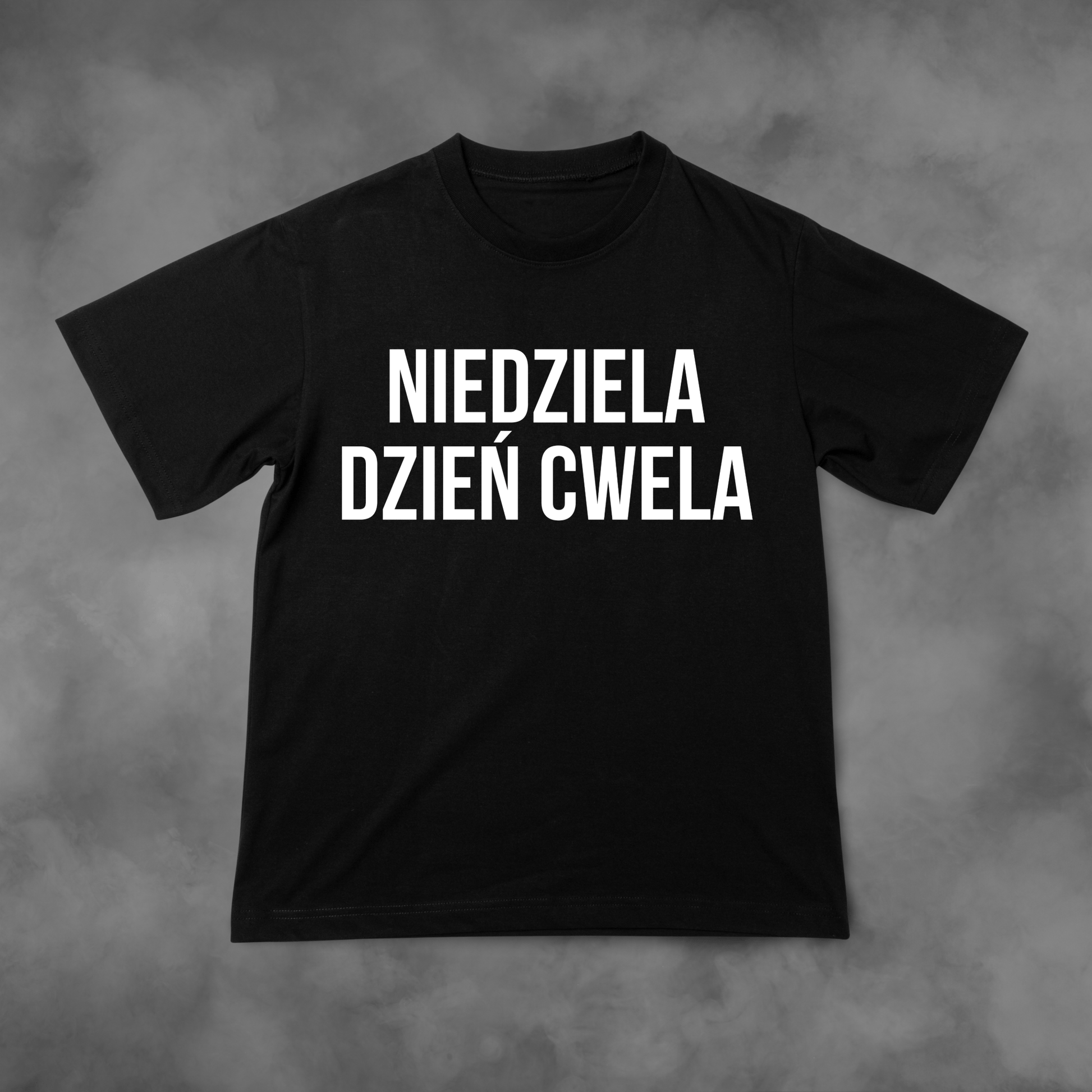 Biała koszulka z nadrukiem Niedziela Dzień Cwela idealna na PREZENT - FUNNYWEAR