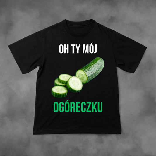 Biała koszulka z nadrukiem Oh Ty Mój Ogóreczku idealna na PREZENT - FUNNYWEAR