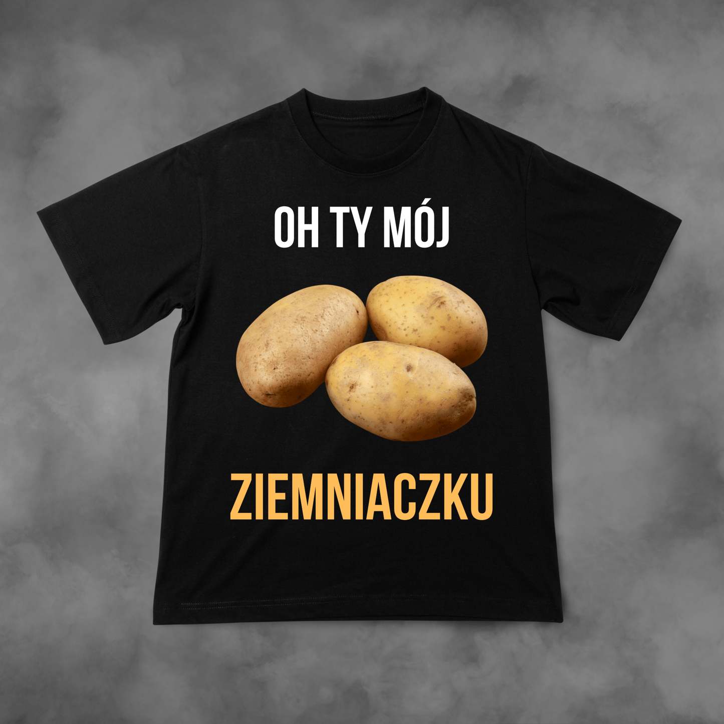 Biała koszulka z nadrukiem Oh Ty Mój Ziemniaczku idealna na PREZENT - FUNNYWEAR