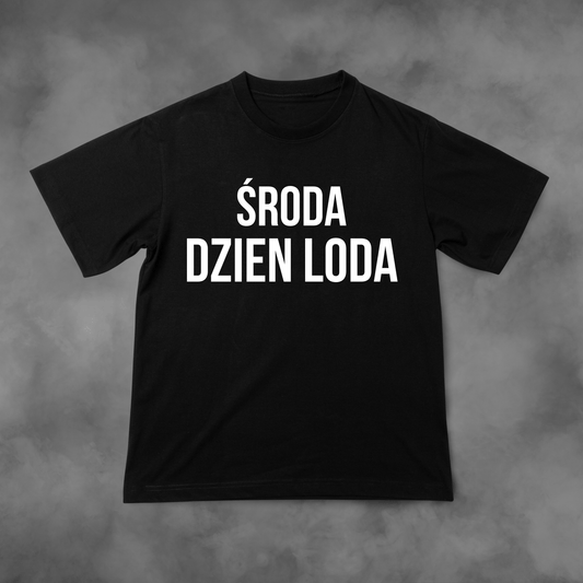 Biała koszulka z nadrukiem Środa Dzień Loda idealna na PREZENT - FUNNYWEAR