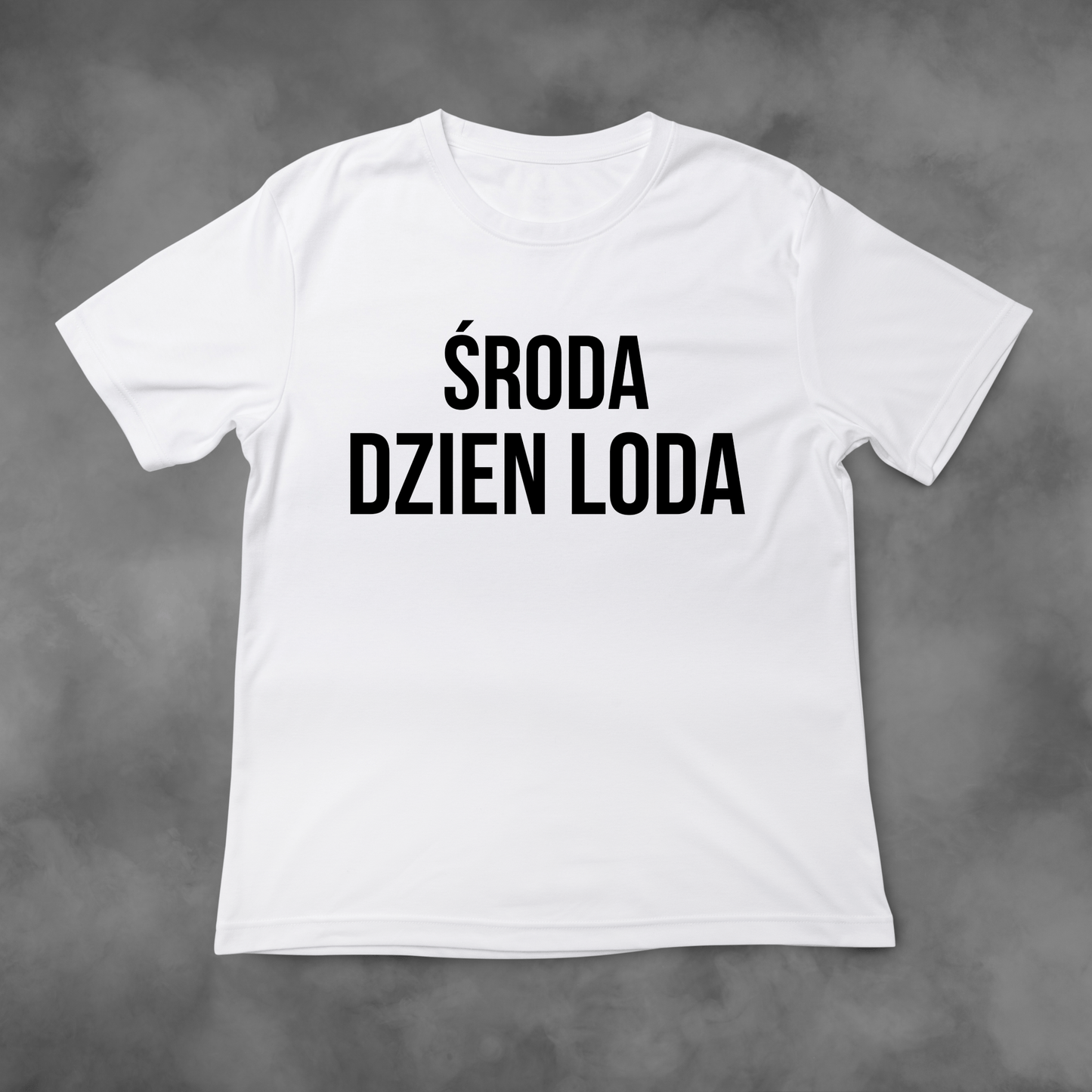 Biała koszulka z nadrukiem Środa Dzień Loda idealna na PREZENT - FUNNYWEAR