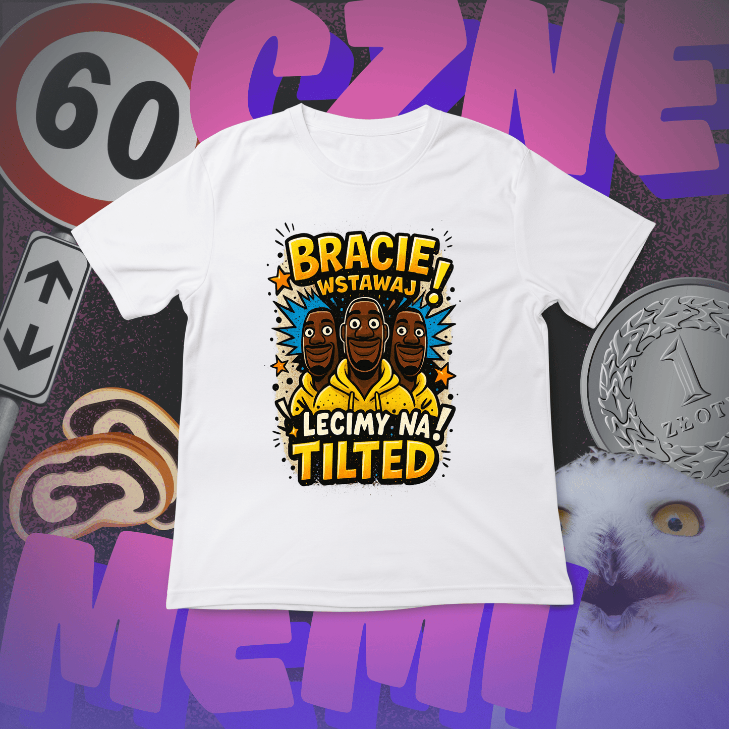 Koszulka z Nadrukiem Bracie Wstawaj! Lecimy na Tilted FORTNITE Memiczne - FUNNYWEAR
