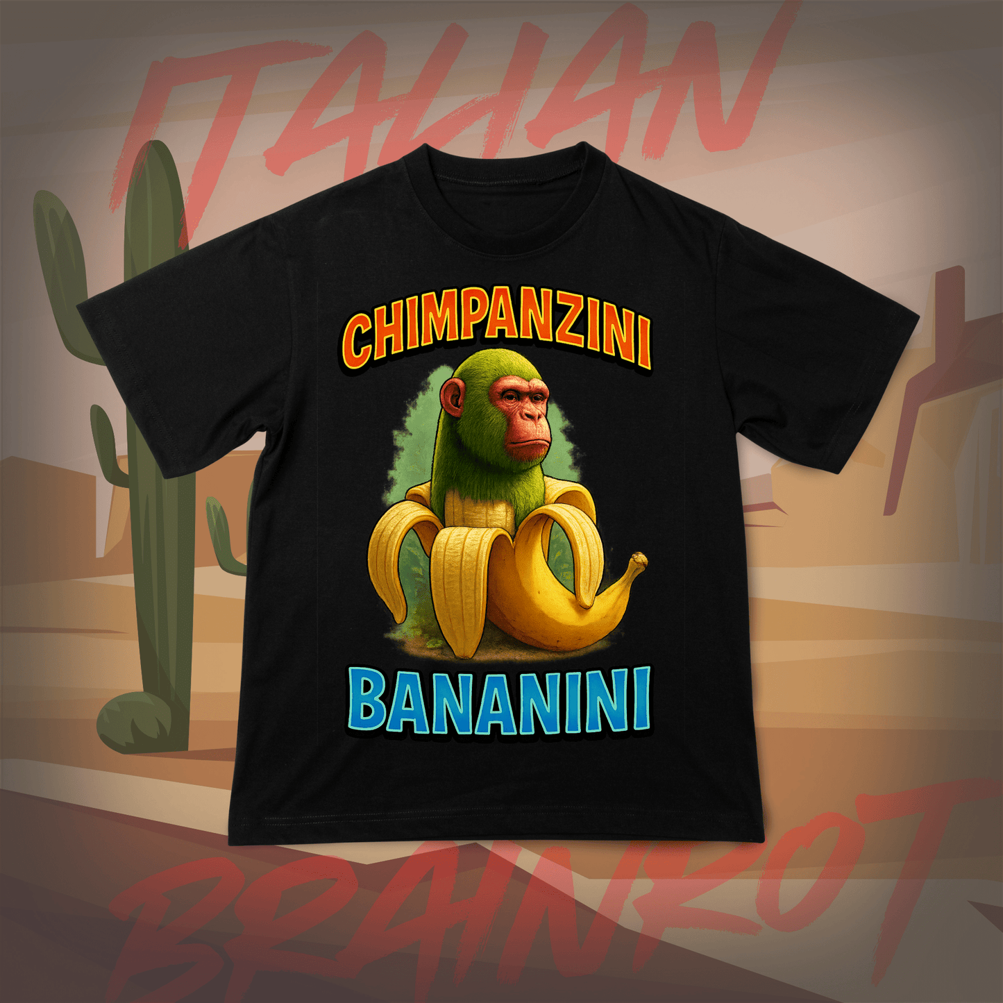 Koszulka z Nadrukiem CHIMPANZINI BANANINI Italian Tiktok Brainrot Na Prezent Urodziny Śmieszna - FUNNYWEAR