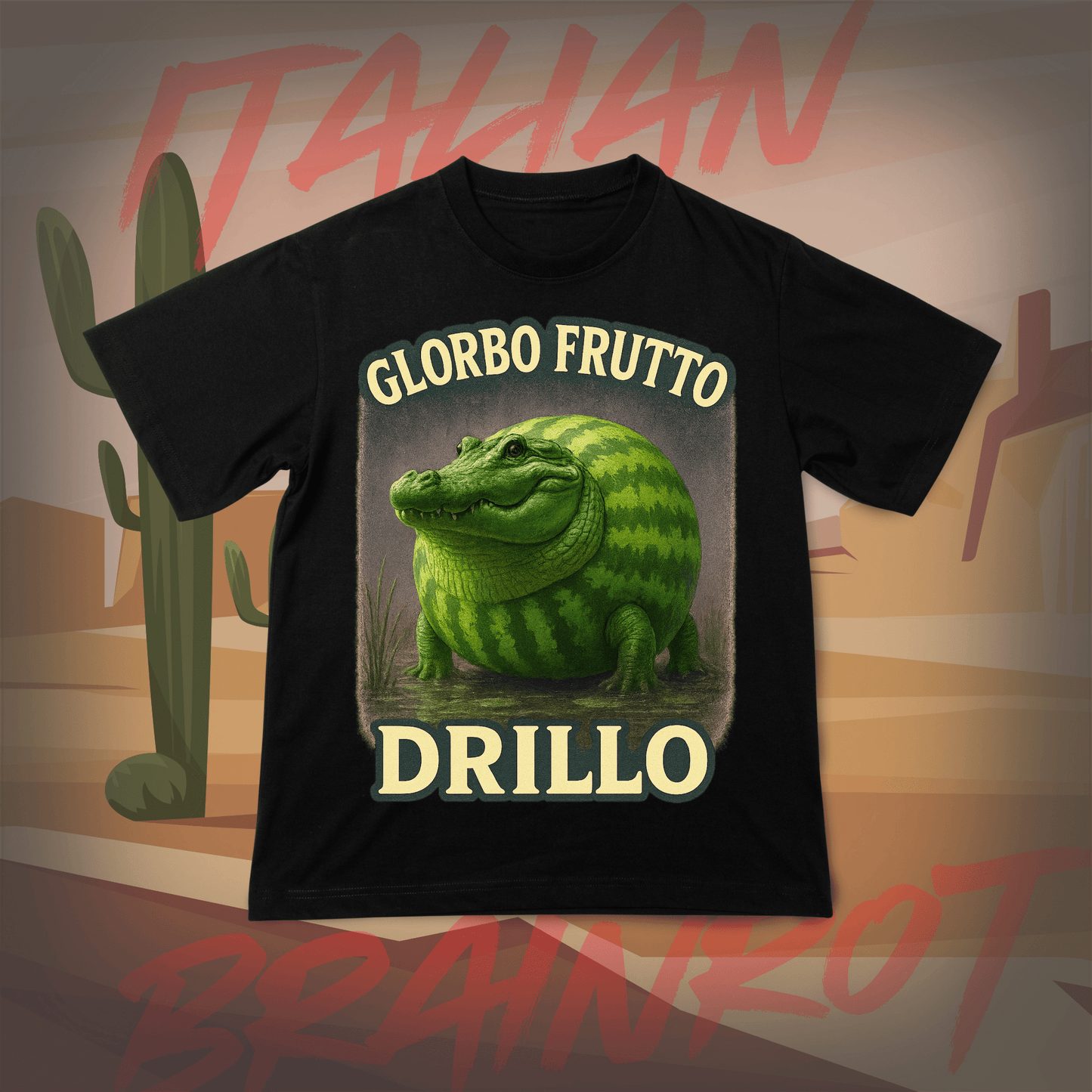 Koszulka z Nadrukiem GLORBO FRUTTO DRILLO Italian Tiktok Brainrot Na Prezent Urodziny Śmieszna - FUNNYWEAR