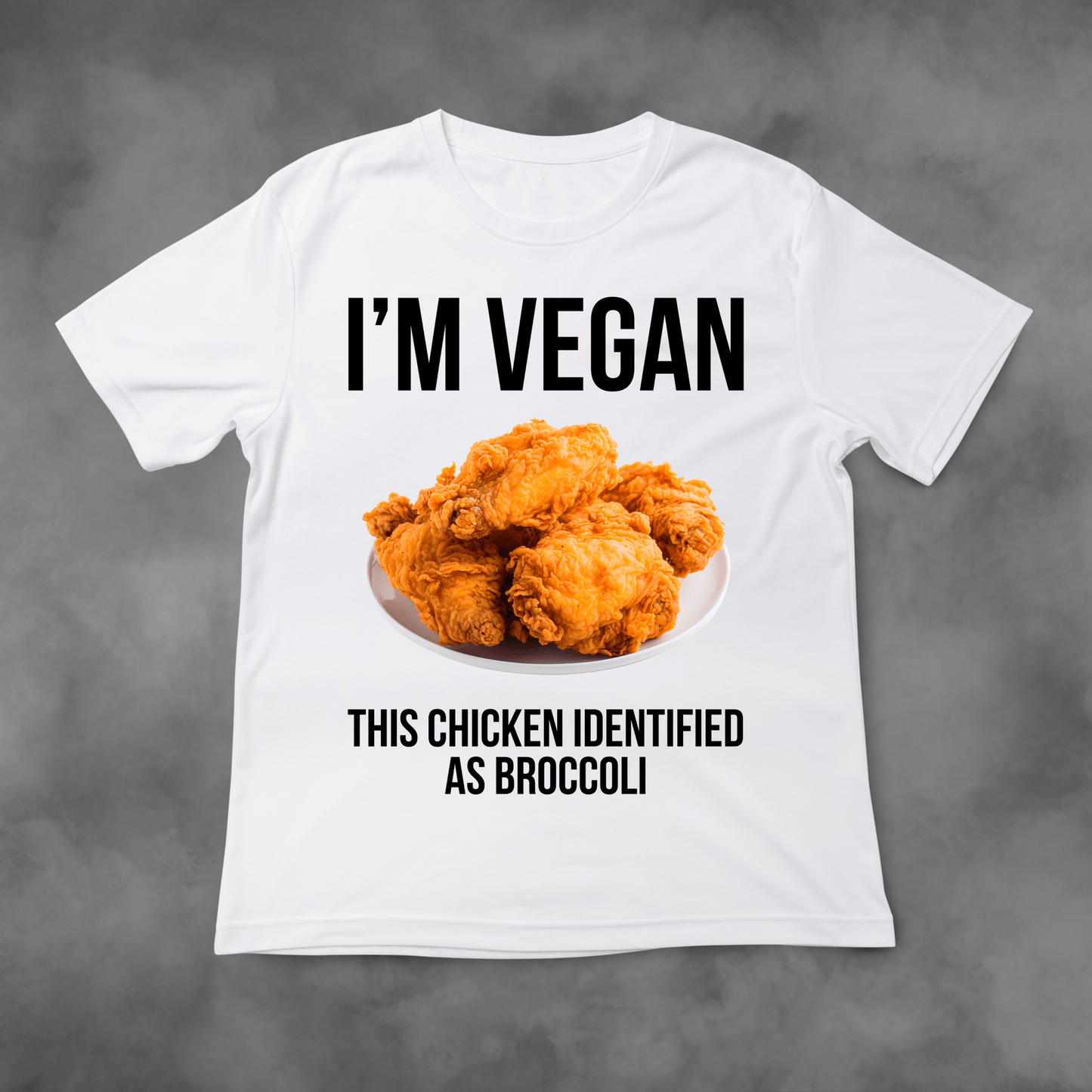Koszulka z nadrukiem I'm VEGAN (This Chicken Identified as Broccoli) idealna na PREZENT - FUNNYWEAR