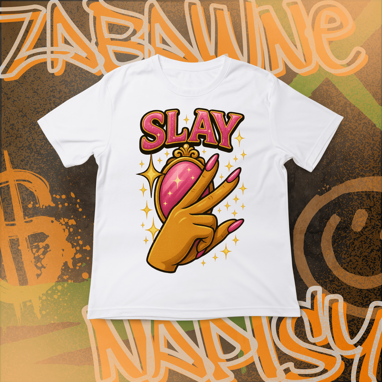 Koszulka z Nadrukiem SLAY QUEEN Tiktok Mem Zabawne Napisy Na Prezent Urodziny Śmieszna - FUNNYWEAR