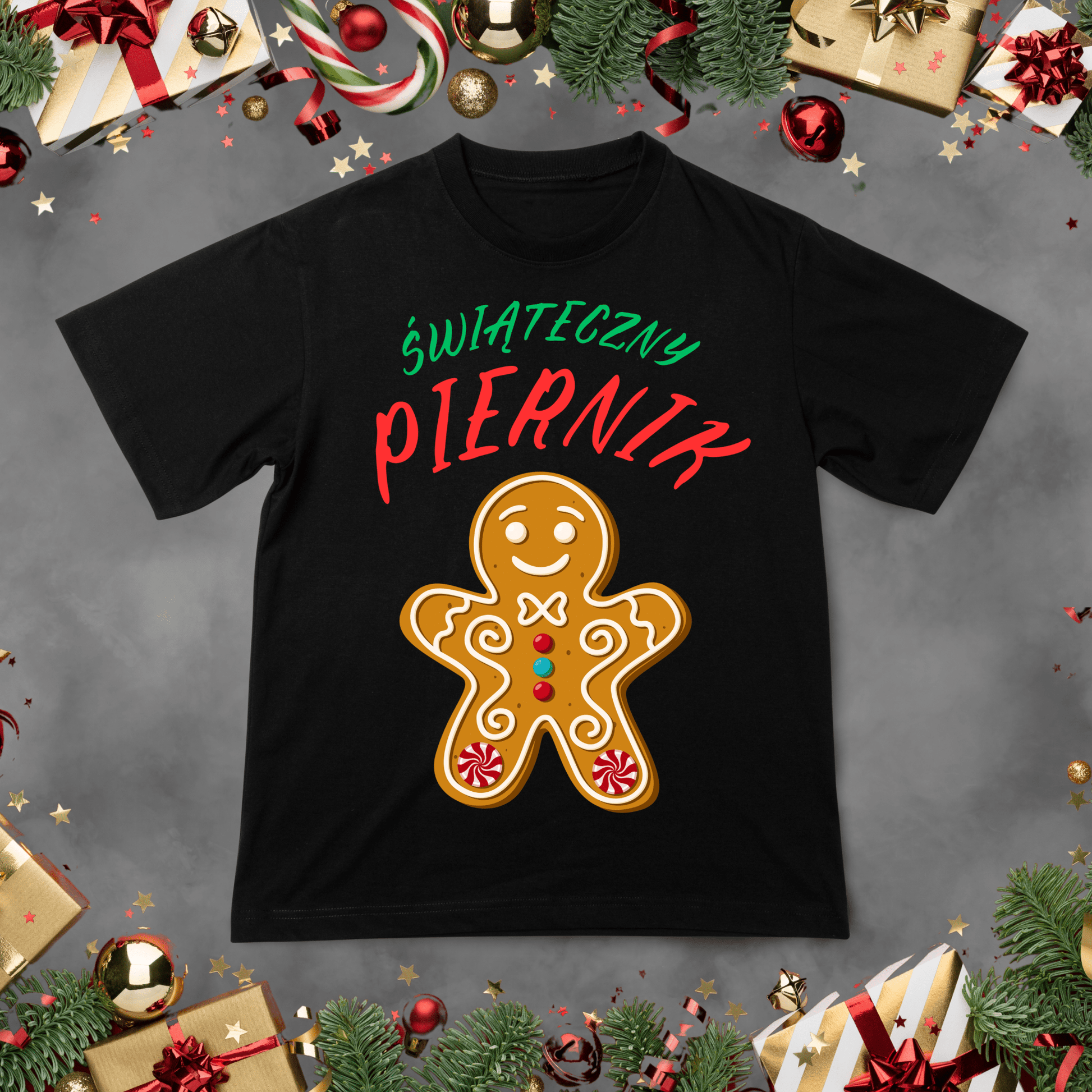 Koszulka z nadrukiem Świąteczny Piernik idealna na PREZENT - FUNNYWEAR