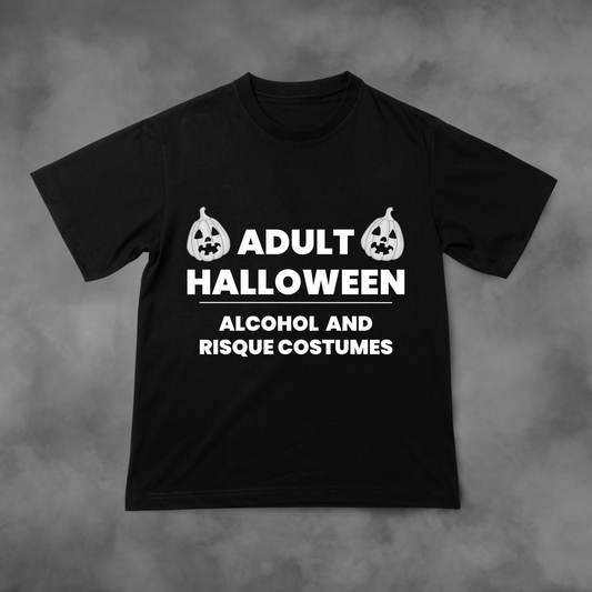 Biała koszulka z nadrukiem Adult Halloween - Alcohol and Risque Costumes idealna na PREZENT