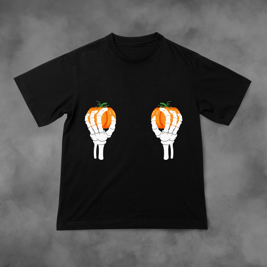 Biała koszulka z nadrukiem Dynie Cycki idealna na PREZENT - FUNNYWEAR