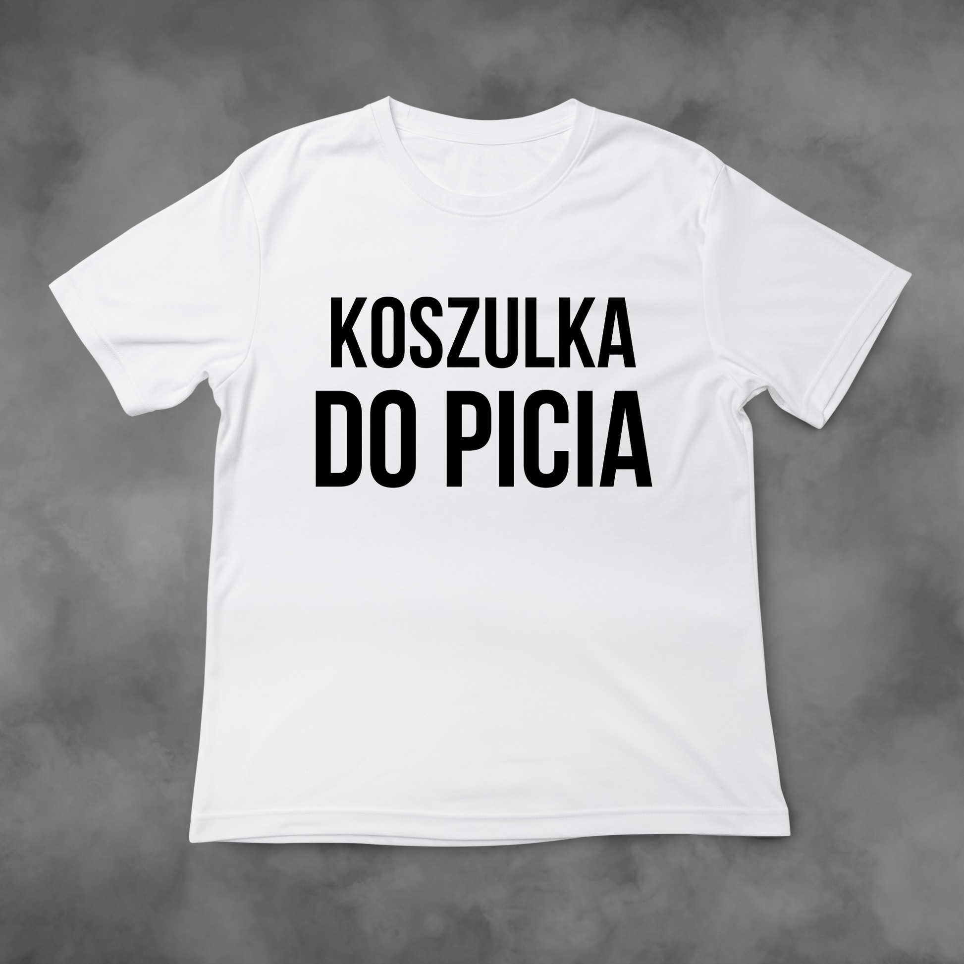 Biała koszulka z nadrukiem Koszulka Do Picia idealna na PREZENT - FUNNYWEAR