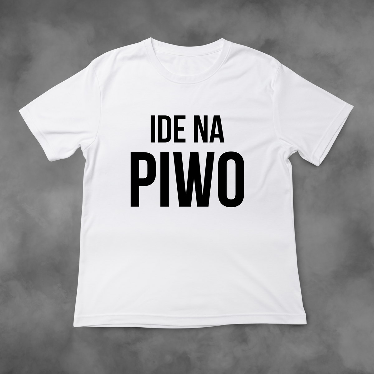Biała koszulka z nadrukiem Koszulka Ide Na Piwo idealna na PREZENT - FUNNYWEAR