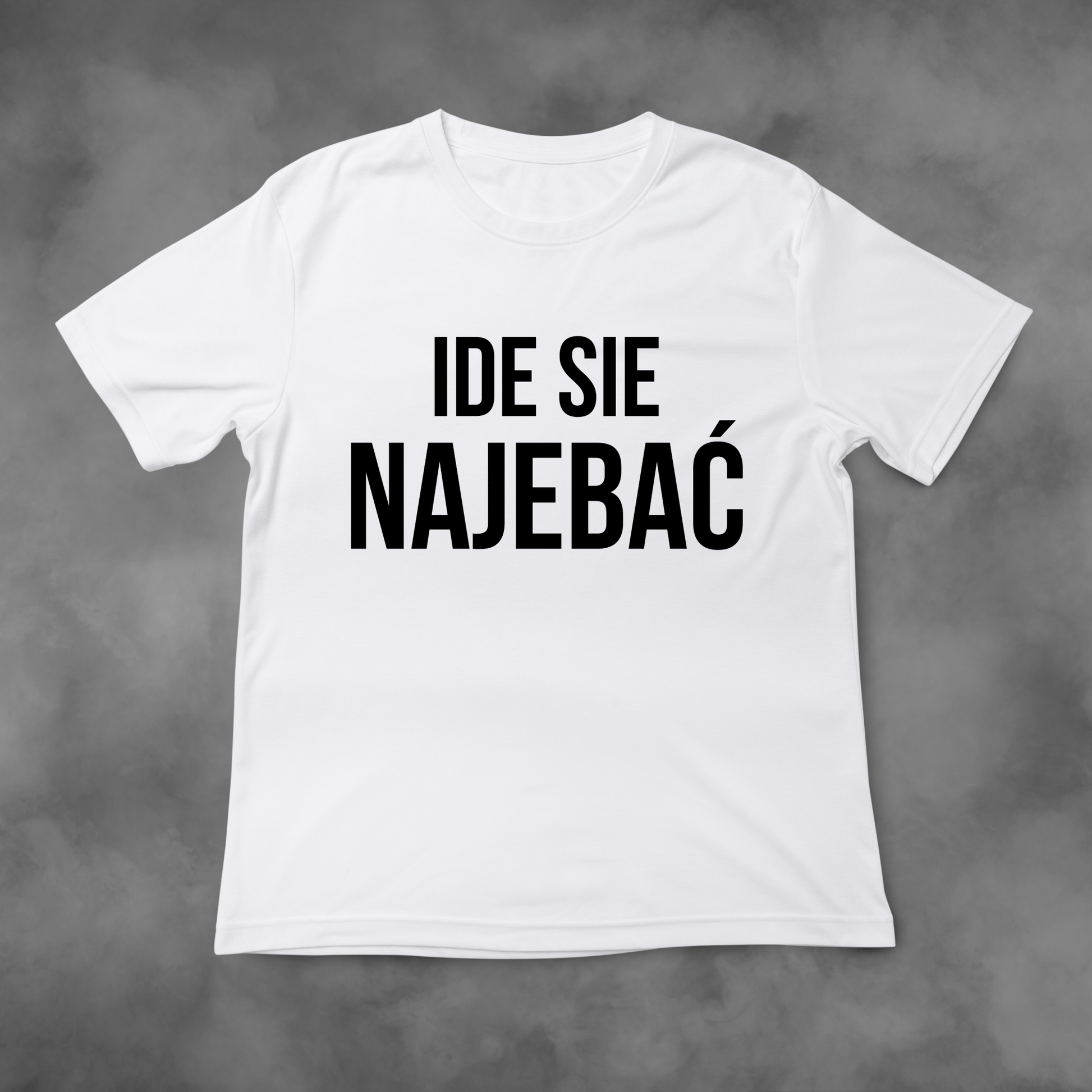 Biała koszulka z nadrukiem Koszulka Ide Się Najebać idealna na PREZENT - FUNNYWEAR