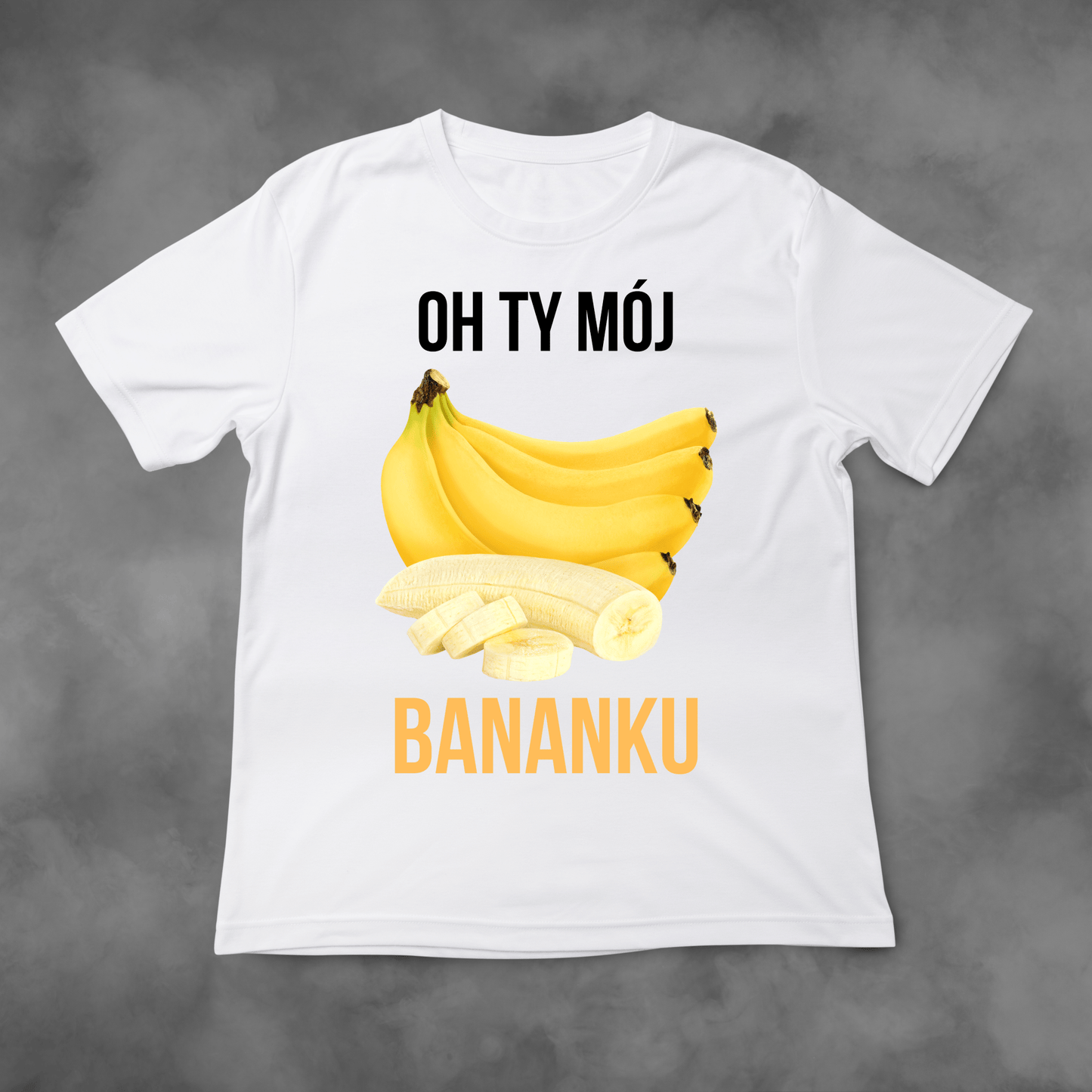 Biała koszulka z nadrukiem Oh Ty Mój Bananku idealna na PREZENT - FUNNYWEAR