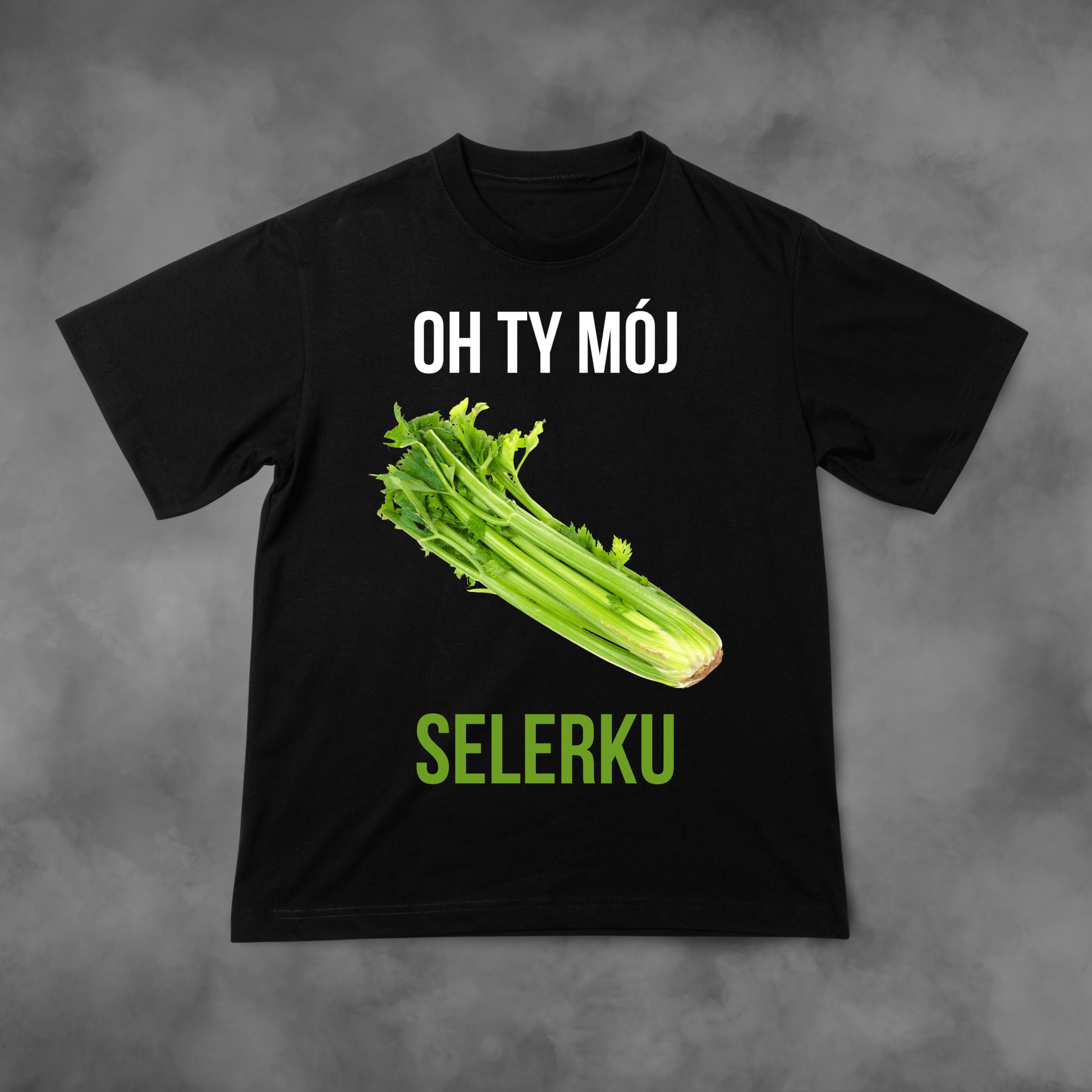 Biała koszulka z nadrukiem Oh Ty Mój Selerku idealna na PREZENT - FUNNYWEAR