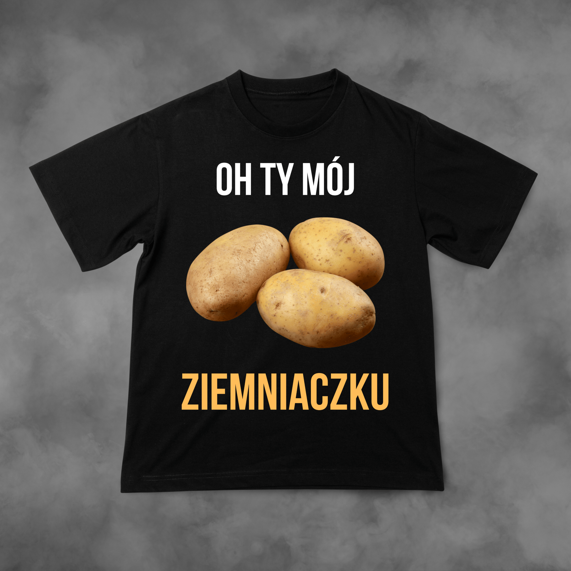 Biała koszulka z nadrukiem Oh Ty Mój Ziemniaczku idealna na PREZENT - FUNNYWEAR