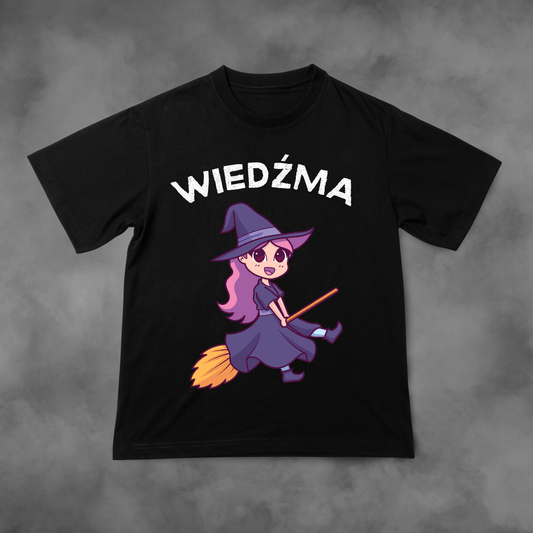 Biała koszulka z nadrukiem Wiedźma idealna na PREZENT - FUNNYWEAR