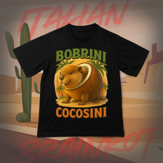 Koszulka z Nadrukiem BOBRINI COCOSINI Italian Tiktok Brainrot Na Prezent Urodziny Śmieszna