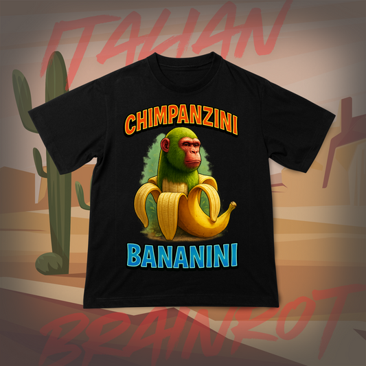 Koszulka z Nadrukiem CHIMPANZINI BANANINI Italian Tiktok Brainrot Na Prezent Urodziny Śmieszna
