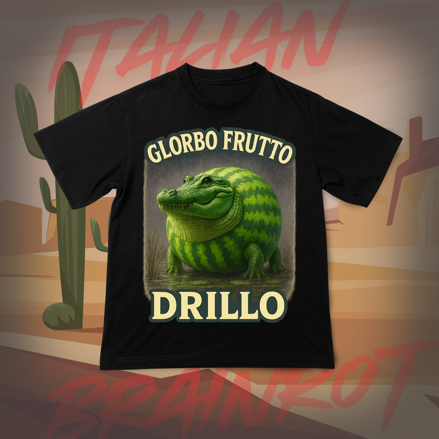 Koszulka z Nadrukiem GLORBO FRUTTO DRILLO Italian Tiktok Brainrot Na Prezent Urodziny Śmieszna
