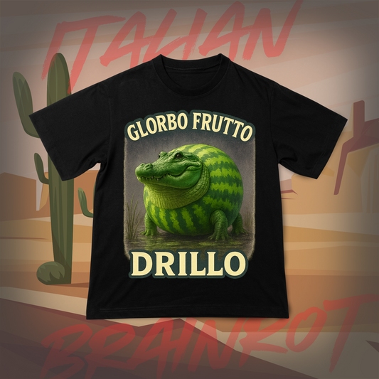Koszulka z Nadrukiem GLORBO FRUTTO DRILLO Italian Tiktok Brainrot Na Prezent Urodziny Śmieszna