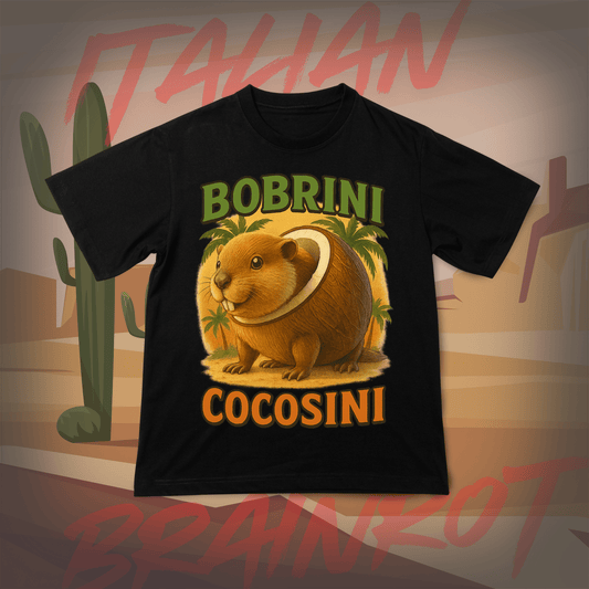 Koszulka z Nadrukiem BOBRINI COCOSINI Italian Tiktok Brainrot Na Prezent Urodziny Śmieszna - FUNNYWEAR