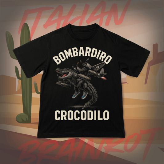 Koszulka z Nadrukiem BOMBARDIRO CROCODILO 1 Italian Tiktok Brainrot Na Prezent Urodziny Śmieszna - FUNNYWEAR