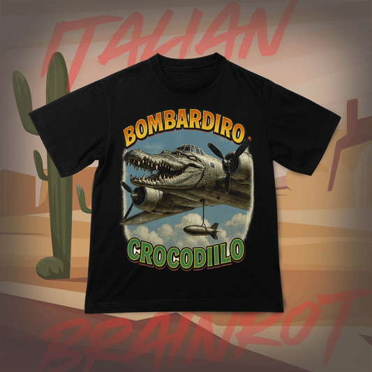 Koszulka z Nadrukiem BOMBARDIRO CROCODILO 2 Italian Tiktok Brainrot Na Prezent Urodziny Śmieszna - FUNNYWEAR