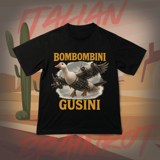 Koszulka z Nadrukiem BOMBOMBINI GUSINI Italian Tiktok Brainrot Na Prezent Urodziny Śmieszna - FUNNYWEAR