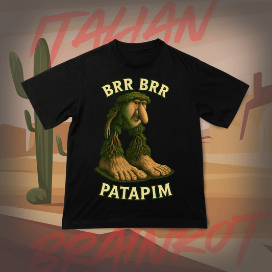 Koszulka z Nadrukiem BRR BRR PATAPIM Italian Tiktok Brainrot Na Prezent Urodziny Śmieszna - FUNNYWEAR