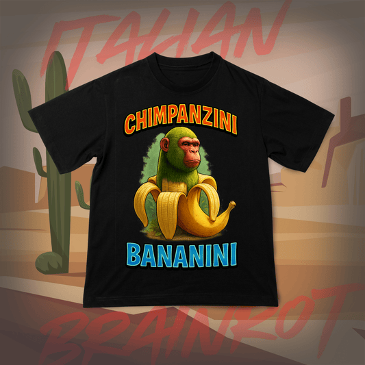 Koszulka z Nadrukiem CHIMPANZINI BANANINI Italian Tiktok Brainrot Na Prezent Urodziny Śmieszna - FUNNYWEAR