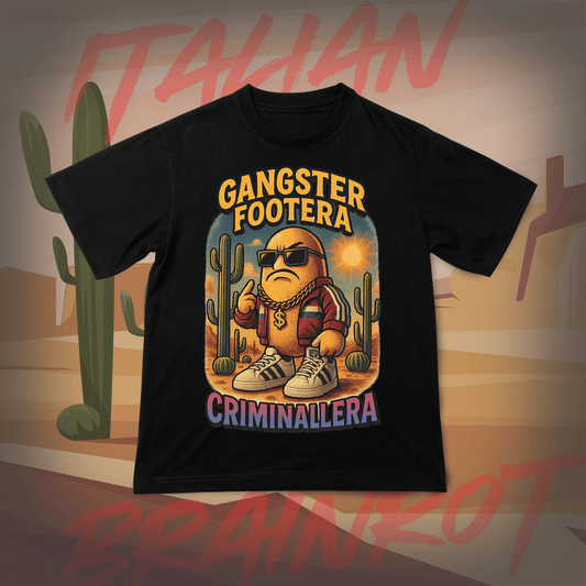 Koszulka z Nadrukiem GANGSTER FOOTERA CRIMINALERA Italian Tiktok Brainrot Na Prezent Urodziny Śmieszna - FUNNYWEAR