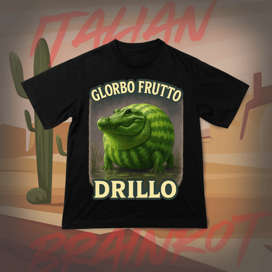 Koszulka z Nadrukiem GLORBO FRUTTO DRILLO Italian Tiktok Brainrot Na Prezent Urodziny Śmieszna - FUNNYWEAR