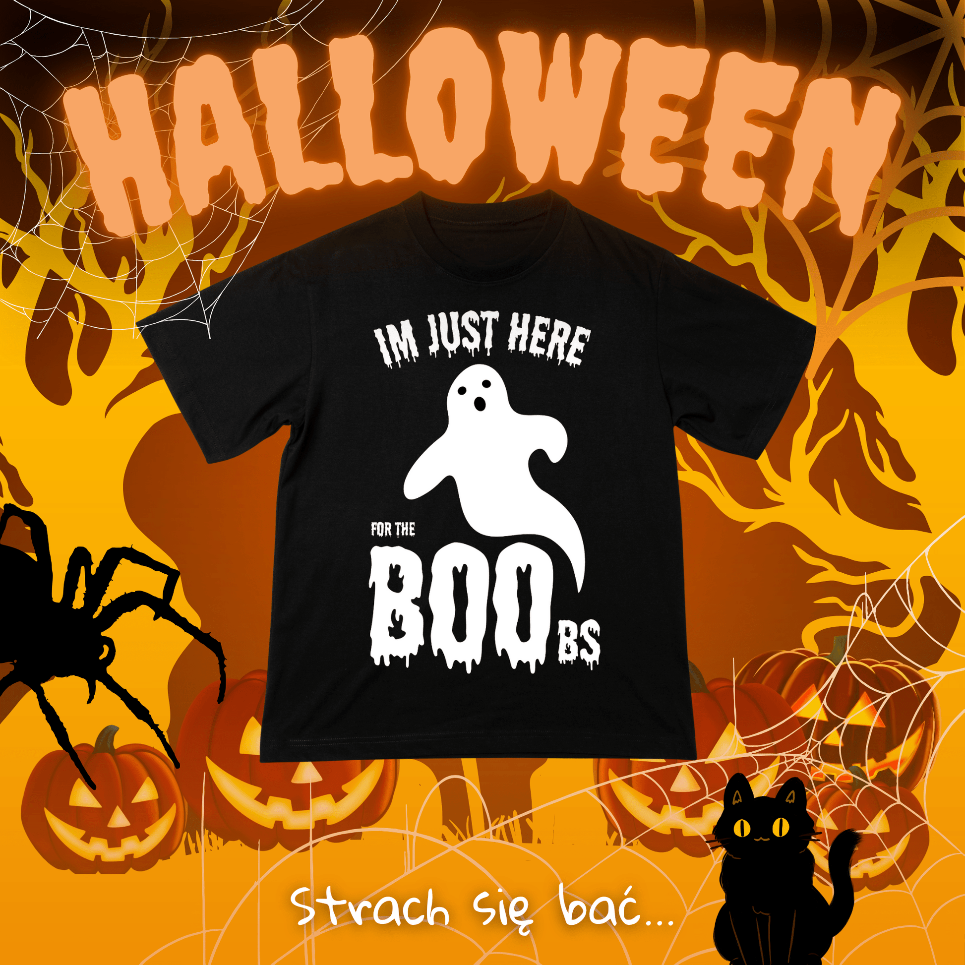 Koszulka z nadrukiem I'm Just Here for The BOObs idealna na PREZENT - FUNNYWEAR