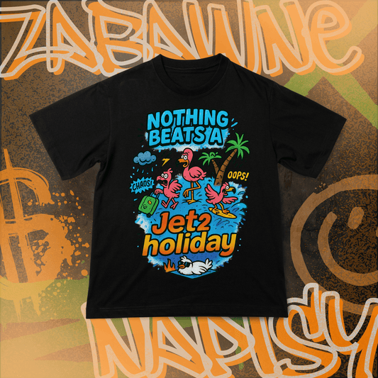 Koszulka z Nadrukiem JET2 HOLIDAY Tiktok Mem Zabawne Napisy Na Prezent Urodziny Śmieszna - FUNNYWEAR