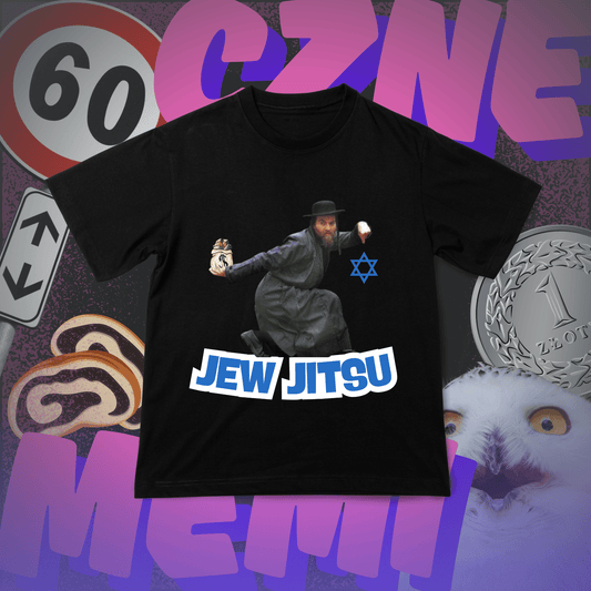 Koszulka z Nadrukiem JEW JITSU Izrael Memiczne Na Prezent Urodziny Śmieszna - FUNNYWEAR