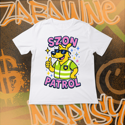 Koszulka z Nadrukiem SZON PATROL Tiktok Mem Zabawne Napisy Na Prezent Urodziny Śmieszna - FUNNYWEAR