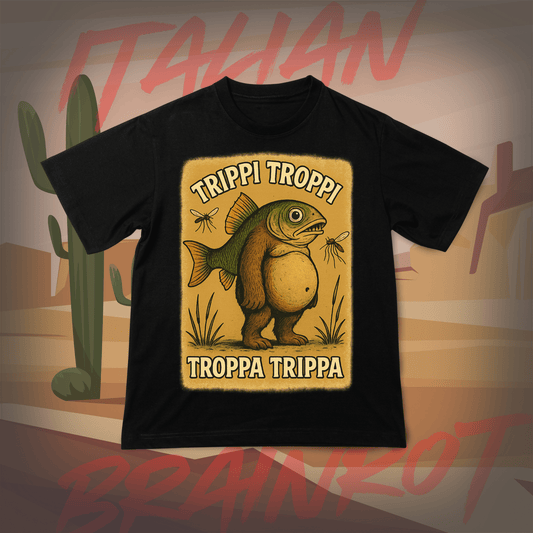Koszulka z Nadrukiem TRIPPI TROPPI TROPPA TRIPPA Italian Tiktok Brainrot Na Prezent Urodziny Śmieszna - FUNNYWEAR