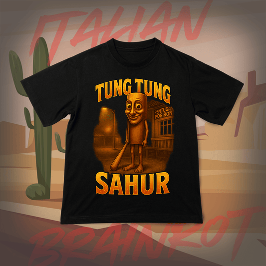 Koszulka z Nadrukiem TUNG TUNG SAHUR Italian Tiktok Brainrot Na Prezent Urodziny Śmieszna - FUNNYWEAR