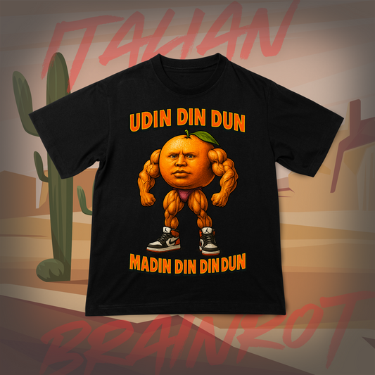 Koszulka z Nadrukiem UDIN DIN DIN DUN MADIN DIN DIN DUN Italian Tiktok Brainrot Na Prezent Urodziny Śmieszna